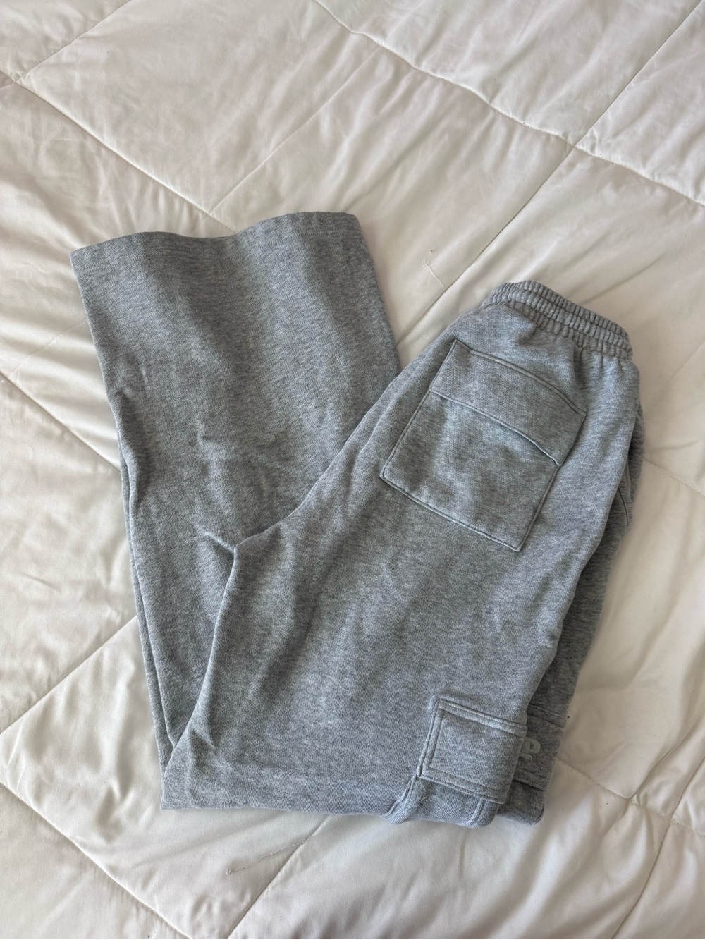 PINK Victoria's Secret Light Gray Cargo Drawstring Sweatpants